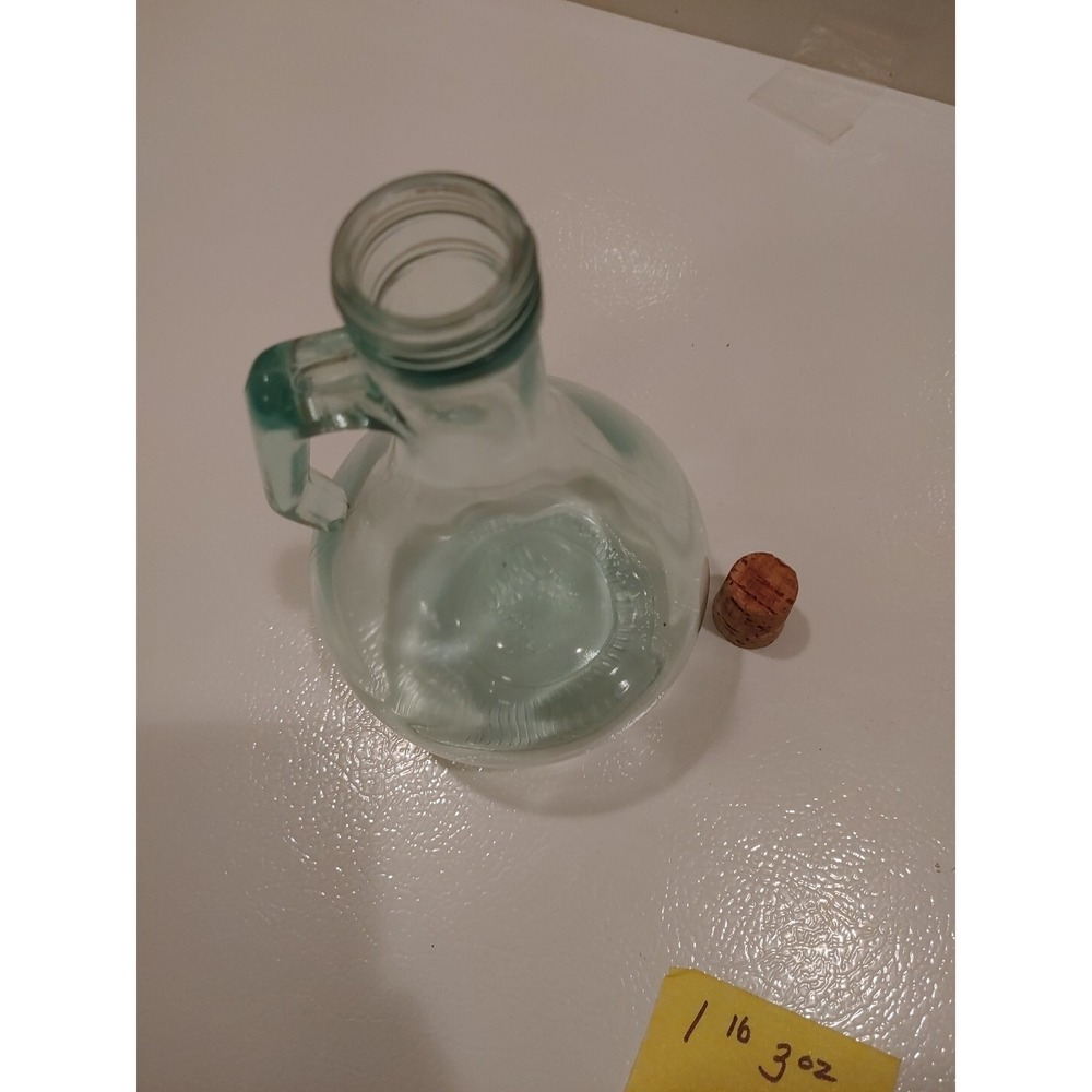 Vintage Green Glass One Handled Craft Glass Corked - Picture 8 of 9